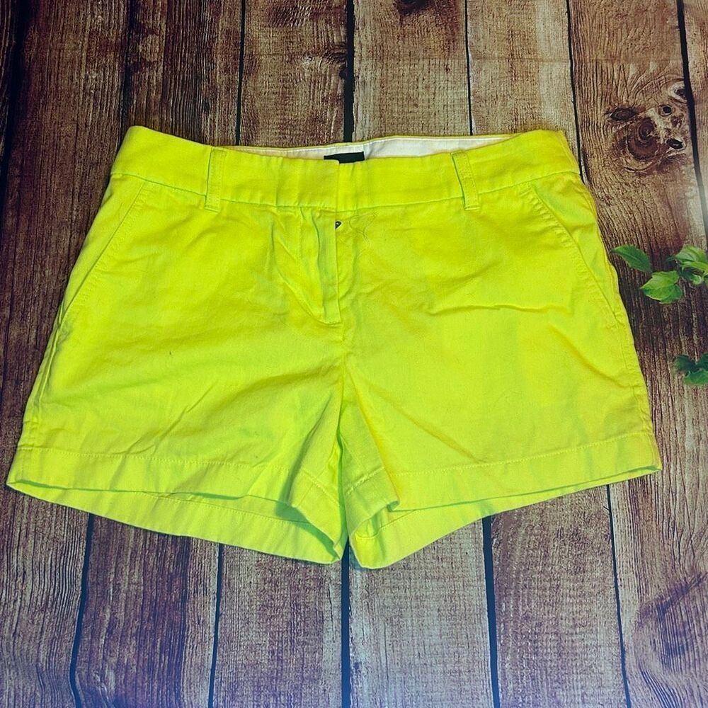 J. Crew Highlighter Yellow Chino Short Size 4